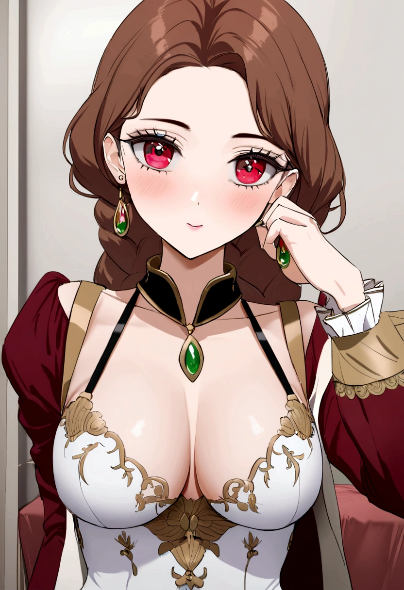 arafed femme pleinement , fille sexy aux yeux marrons, ultra réaliste, Méticuleusement détaillé, portrait sophie mudd, cheveux bruns et grands yeux, selfie d'une jeune femme, yeux de la chambre, violette myers, sans maquillage, maquillage naturel, regarder directement la caméra, visage avec artgram, maquillage subtil, superbe photo de tout le corps à genoux sur le lit, dans la chambre, Buste de taille moyenne à grande