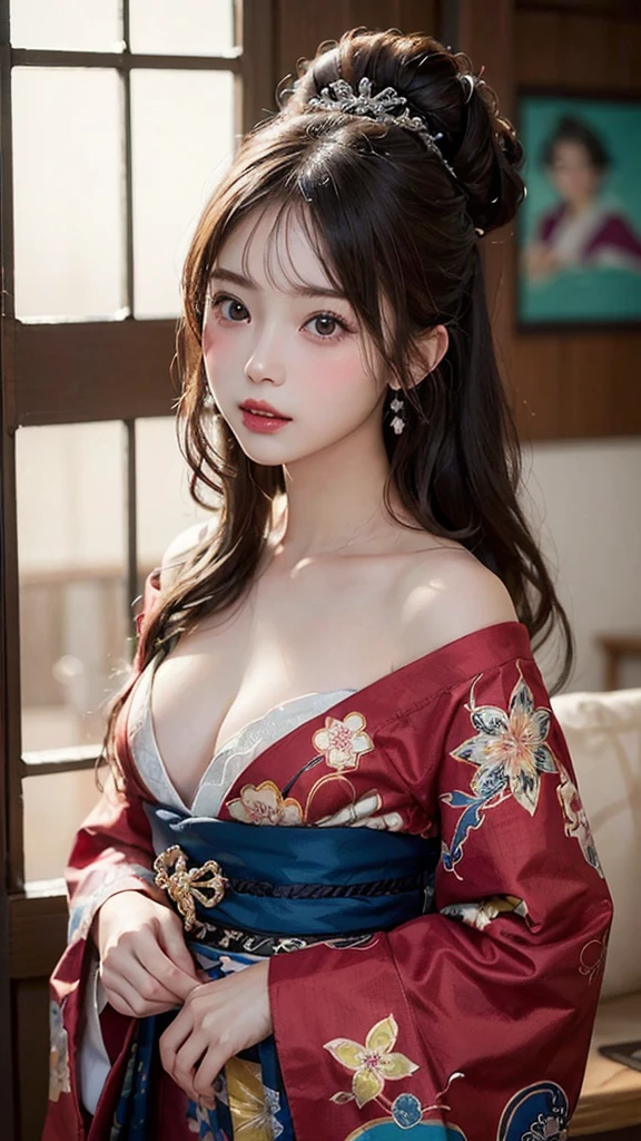 (Highest quality, masterpiece:1.3), shape, ((Beautifully detailed face)), beautifully detailed skin, Intricate details, Very detailed, Best image quality in 8K,(18 year old high school girl:Completely naked:2.2,Oiran,sexy:2.0,Undressing),A Japanese girl,Baby Face,(Detailed Hair),Detailed lips,Open your mouth,Detailed feet,(The whole body is shown:1.9),blush,Embarrassing,Realistic Face,Realistic Skin,(Vibrant Skin),Vivid lips,Lip gloss