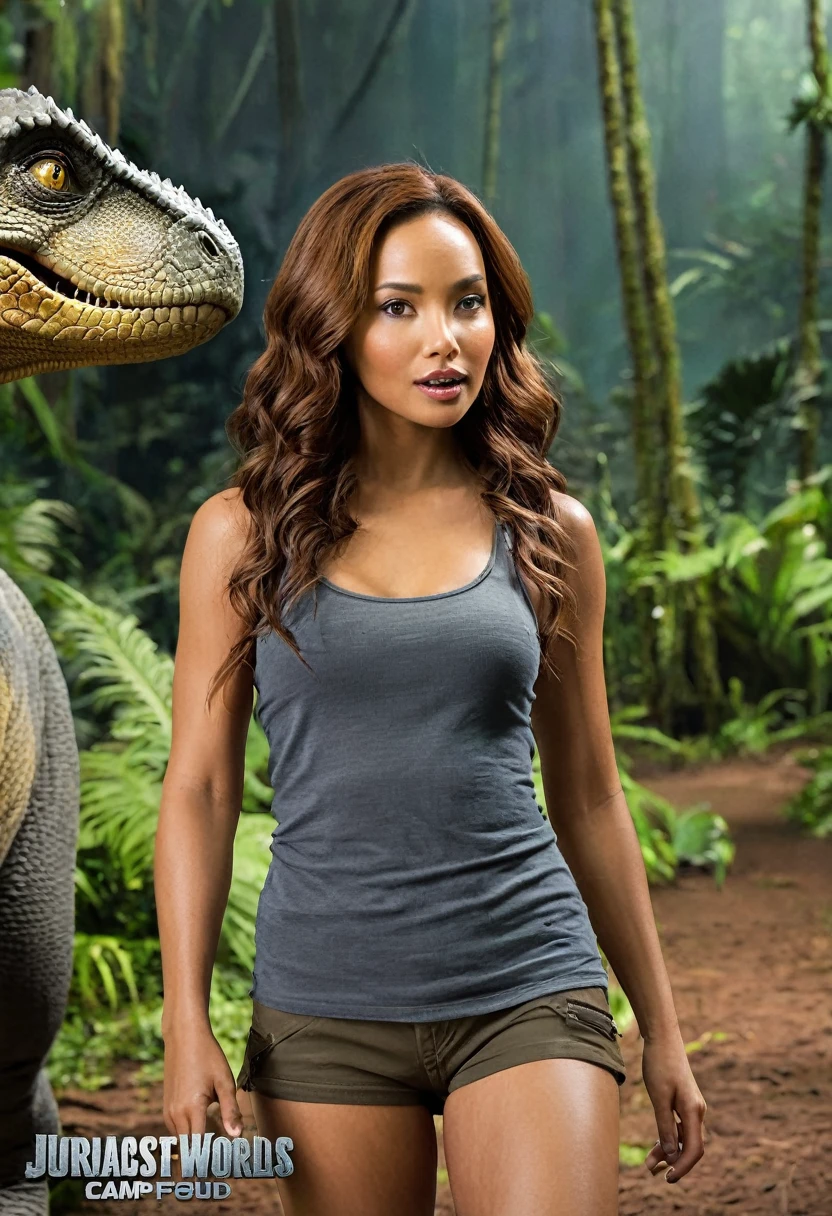 Yasmina Faudoula con labial negro Jurassic World: Cretaceous Camp 
