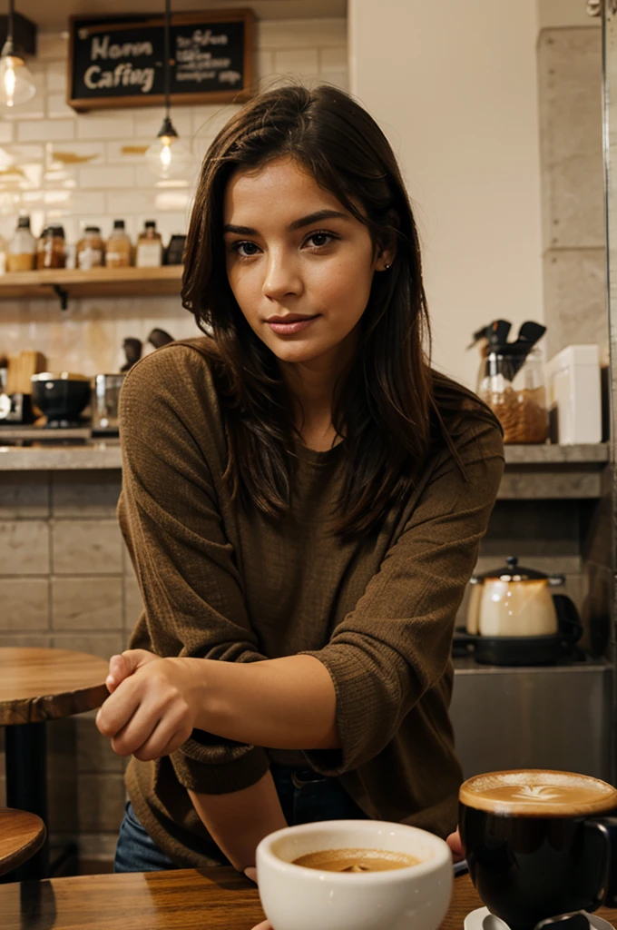 woman in a cafe