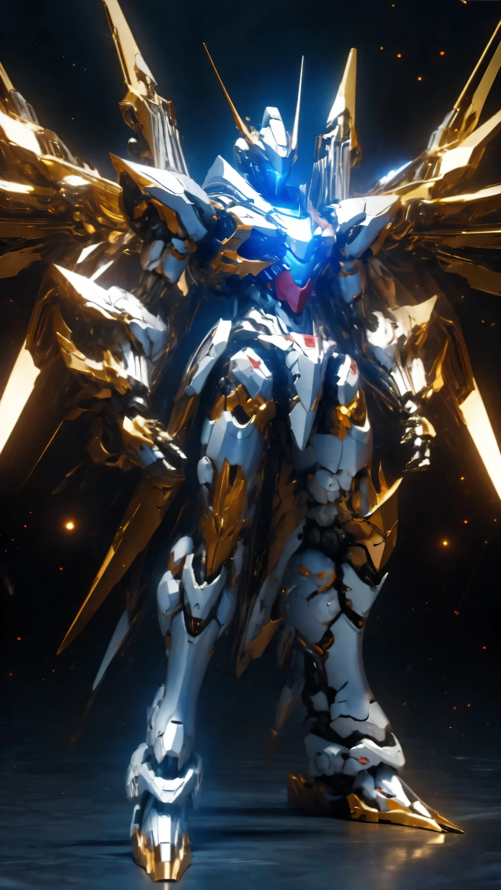 Real、high resolution、8K、Giant humanoid robot、Strike Freedom、universe space fixed、Full Body Shot、