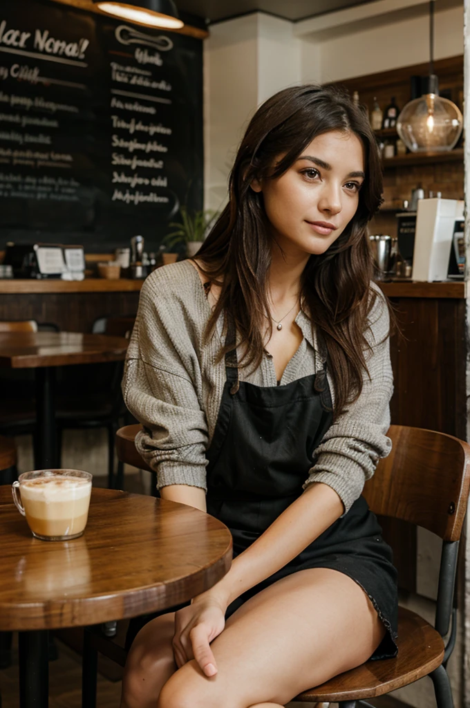 woman sitting in a cafe