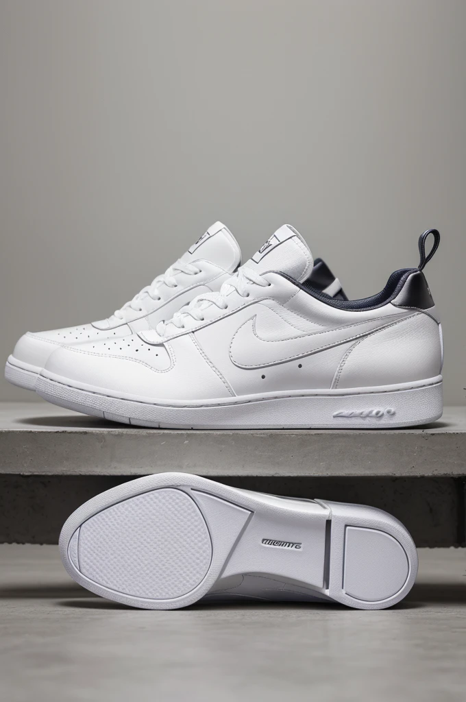 High-quality image of sports shoes displayed prominently against a clean, minimalist background. The shoes should be well-lit and in focus, highlighting their design details and craftsmanship. The background should be neutral (white or light grey) to ensure the shoes are the focal point. This image will be used as a header, so ensure the composition allows for text overlay if needed, with ample space around the shoes. Suitable for an e-commerce website showcasing modern, fashionable footwear."