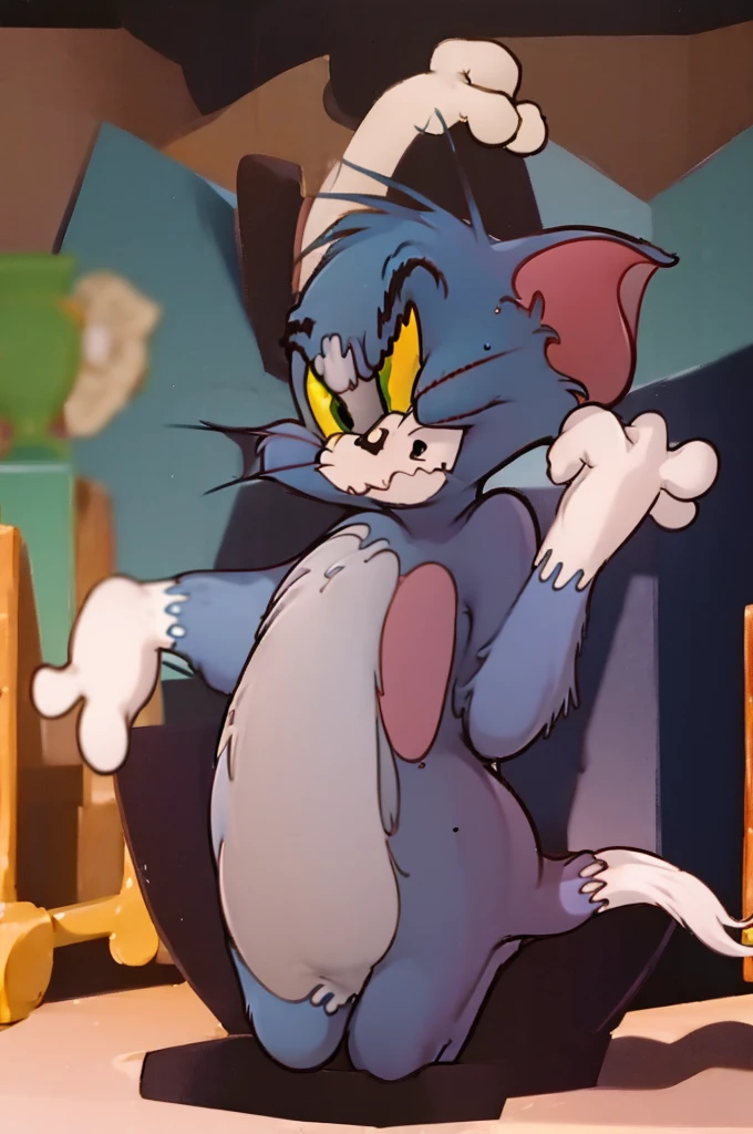 Tom from Tom and Jerry, Cheeked up, Big butt, Cat tail