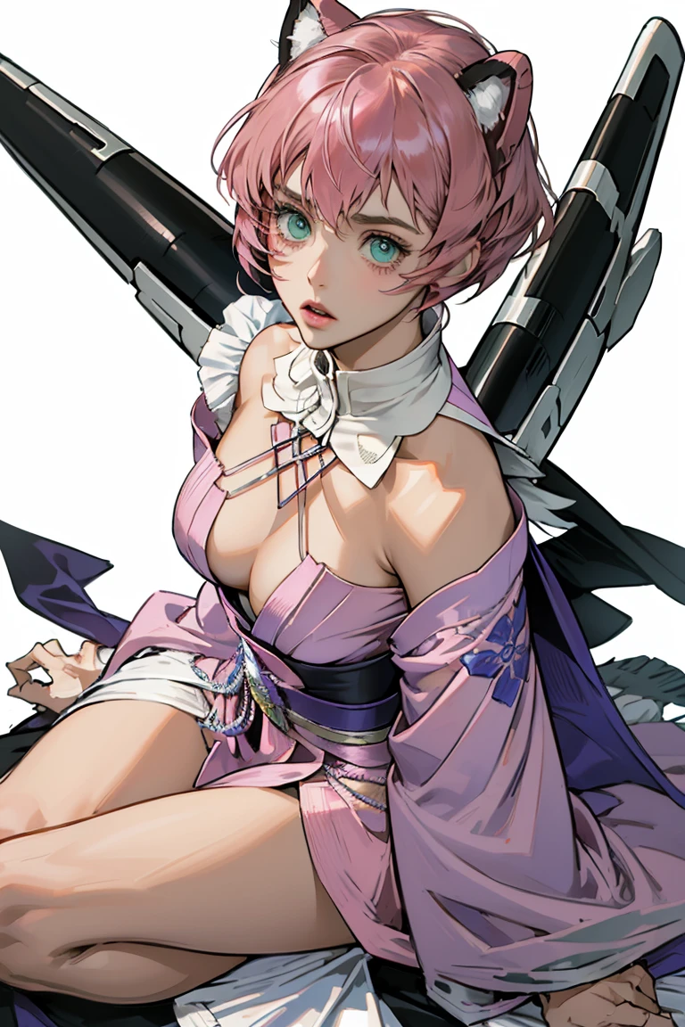 Alisa Bosconovitch, best qualityer, contemporary, flat style, minimalism, Illustrates??the green-eyed plane, pink hair, shorth hair, multicolored wildly hair, black jersey, mechanical wings, Close-U head portrait, pointed chest, neckleace, super neckleace, medium breasts, tekken,pink hair pastel, 1 girl, in kimono, hand painted,Colorless line drawing, pastel yandere colorful, tekken, Garota super fofa de pink hair com maquiagem gótica ao lado, with maid outfit,slender figure,chunky,He sat on the floor,Dressed in pink and white maid outfits,Very Shorthair,with cat ears,quadratic element,, pink kawaii in 1910 era clothing, Alisa Bosconovich's pink lips, no style da soft core palette aurorapunk, an anime illustration of your face, animated gifs, hand drawn animation, charming sketches, smooth and shiny, hazy romanticism, Superflat style, white background - ar 1:1 - niji 5 - expressive style --s 50 , pink kawaii in the 1920s clothing eraPink eagles, wearing a bright white shirt, no style da soft core palette aurorapunk, an anime illustration of your face, animated gifs, hand drawn animation, charming sketches, smooth and shiny, hazy romanticism, Superflat style, white background - ar 1:1 - niji 5 - expressive style --s 50, absurdrez, highres, ultra detailed, (1 girl:1.3), break , Design an image featuring beautiful calligraphy