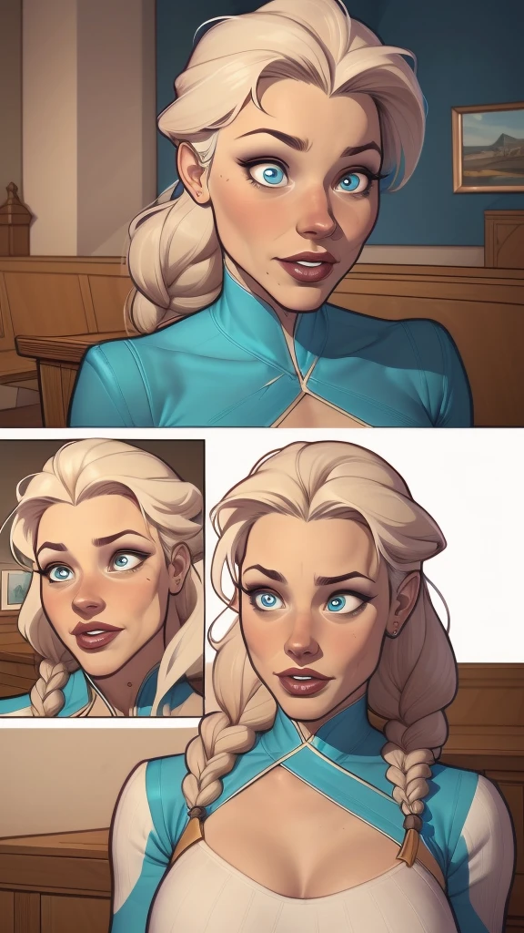 Compensation! Here is the revised and cleaner text:
--- Character: Queen Anna of Arendelle with battle scars.
Description: Cartoon image of a woman. Cartoon style illustration, with highly detailed character design. detailed digital art, showing courage and high quality portrait.
characteristics:
- Portrait character design - Beautiful digital illustration - Comic art - Young girl with braided hair - Beautiful lined eyes - Medium-large bust and wonderful sexy clothes - Expression of sexual desire from waist to head ---