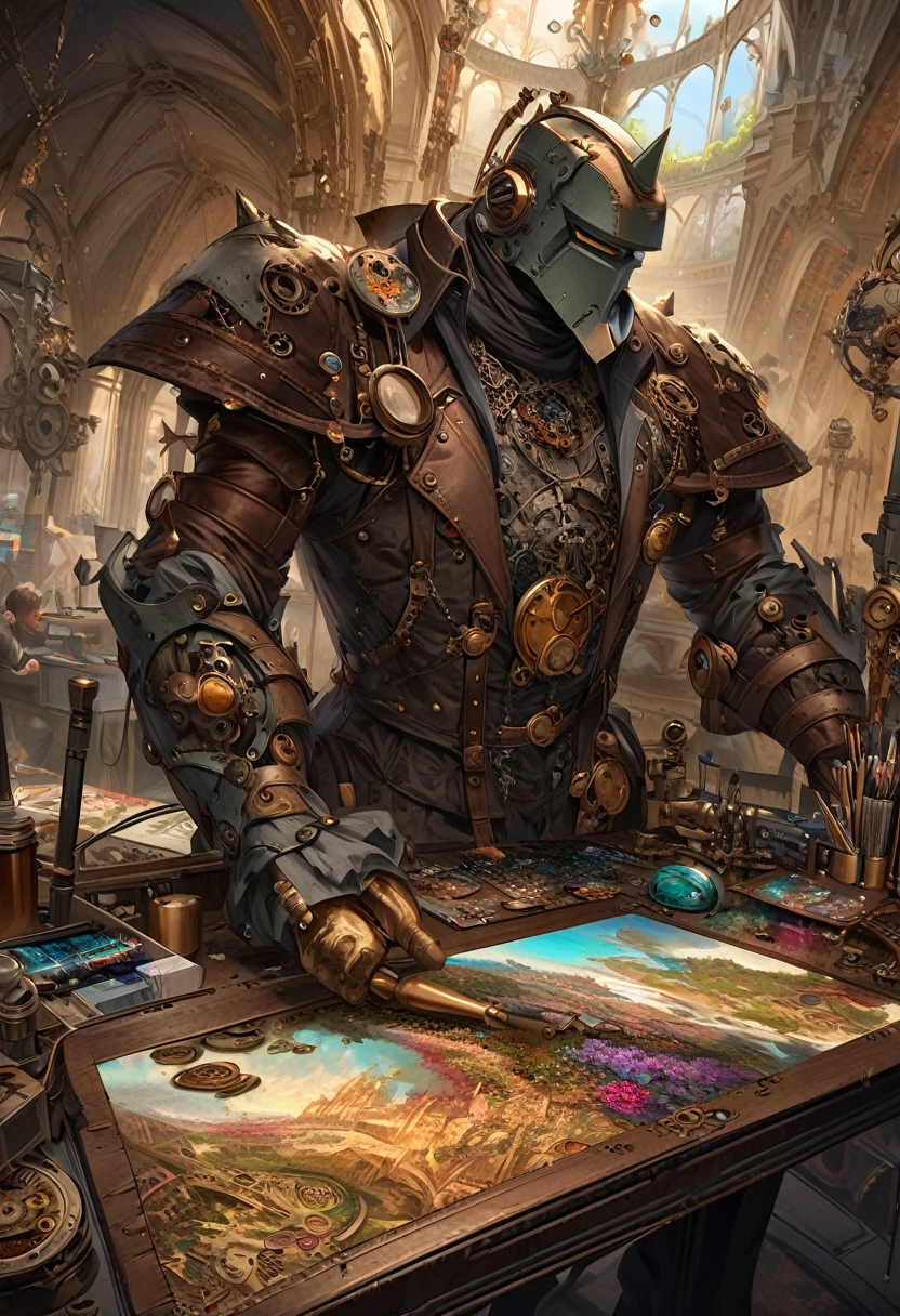 photo the (( )), wearing an elegant dress with steampunk items, today in Paris , intricate, elegant, Very detailed, digital paint, art station, conceptual art, seeds, sharp focus, ilu0.8ation, Art by Artgerm and Greg Rutkowski and Alphonse Mucha
