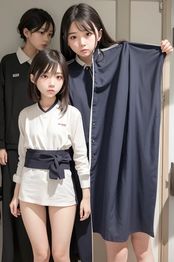 dressing and undressing、Screen Split、A girl with a plain, flat face