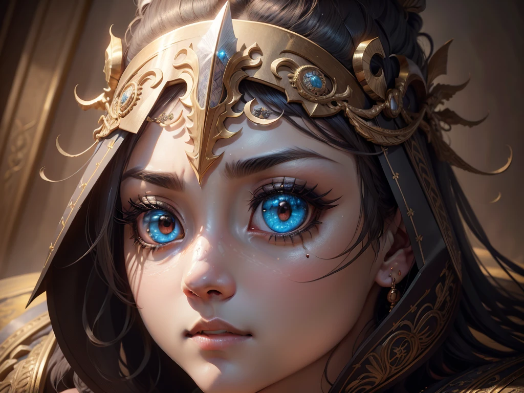 ((realisitic)), tomada movie theatertográfica, movie theater, photo referenced, 8 k quality, (detailed face and eyes:1.1), A huge knight wearing ancient Japanese black armor, ((intricate helmet)), Face mask armor, ((eyes large)), Black Sclera, blue colored eyes, underground dispersal, intricate (highest detail), ((cute)), (skin detailed:1.1, (with highest quality) ), shining skin, fotorrealism, iluminação realisitic, magical circles, bleached smoke in the background,