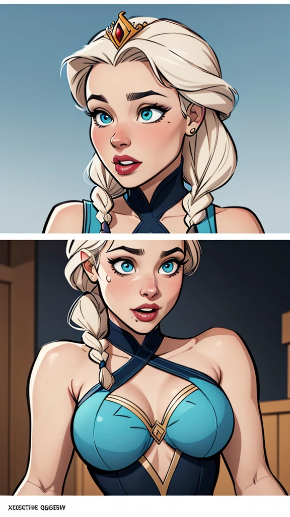 20 year old girl, светлые workоткие волосы, Одежда 1990-х годов, Elsa's white hair, melting, 1 girl, jeans, Beautiful, (main part:1.2), (better quality:1.2), ((Happy and smiling)), Cinematic, Perfect eyes, perfect skin, perfect lighting, smile, world, work, Textured leather, Detail, beauty, be surprised, ultra detailed, perfect face