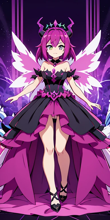 Succubliss is a captivating and mysterious Pokémon that embodies the allure and charm of a mythical succubus. Its appearance and abilities are designed to mesmerize and enchant, making it both a dangerous and intriguing addition to any trainer's team. (ball gown) , female girl ,  humanoid pokemon , queen , full body art , beautiful eyes