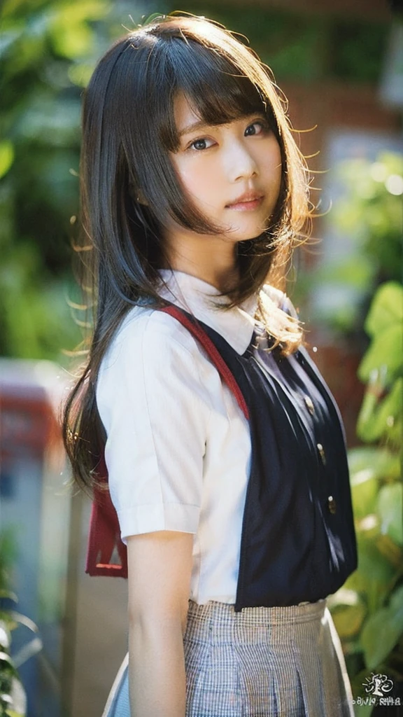 1girl,独奏,best quality,masterpiece,illustration,an extremely delicate and beautiful,CG, school girl,uniform