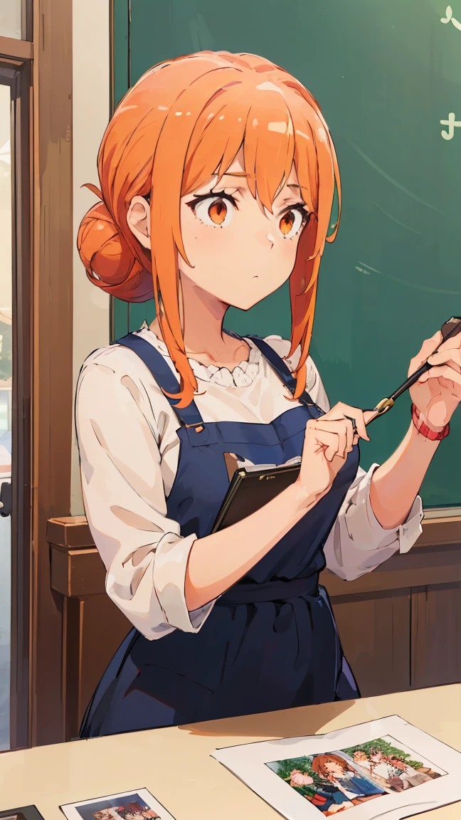 (Highest quality, 8K, masterpiece :1.3),Mrs. Yuigahama,ガハMom, As I expected, my youth romantic comedy is wrong。, One woman,Bun Hair,30 years old,Mom,Orange Hair,nsfw,a man's penis