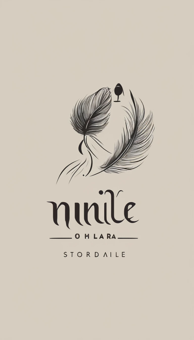 Create a minimalistic, modern, simple logo design of a boy playing with a feather. The logo must symbolize storytelling and memories.