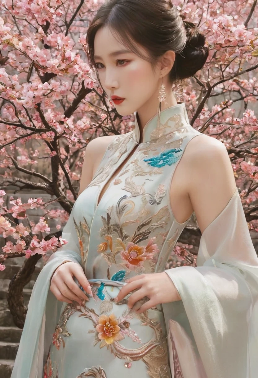 embroidered clothing,dragon embroidery,Chinese clothing design,Catwalk,