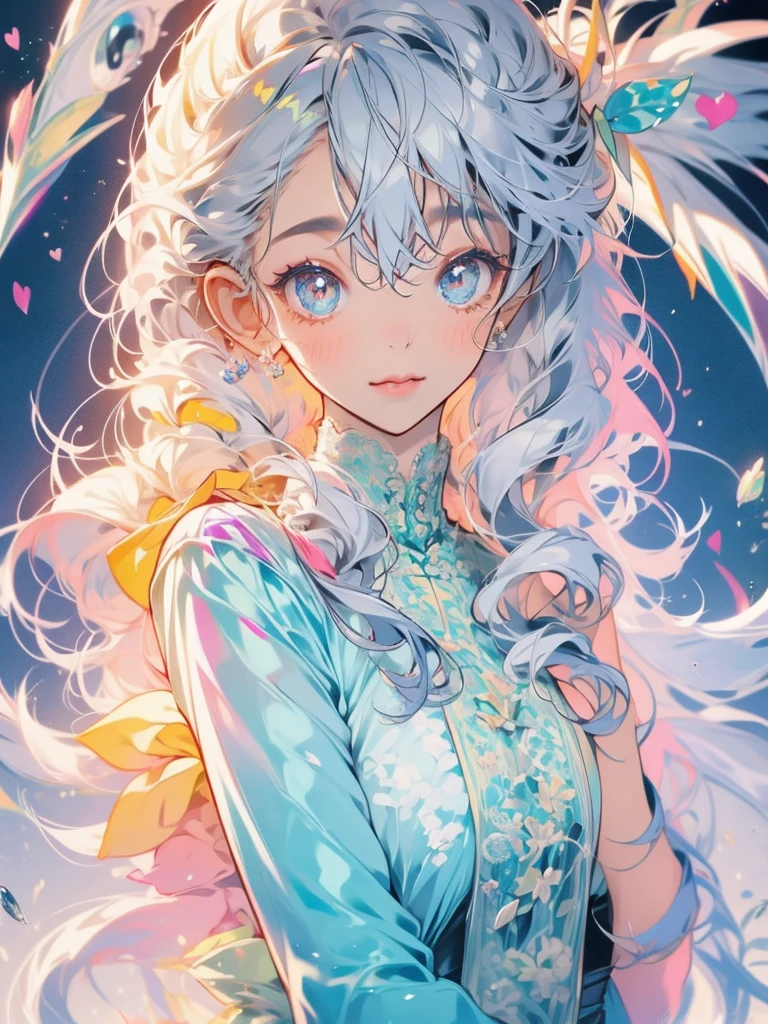 delicate Big eyes I have long hair Cute girl Pastel color clothes