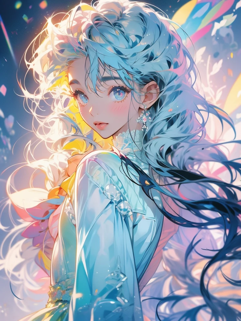 delicate Big eyes I have long hair Cute girl Pastel color clothes
