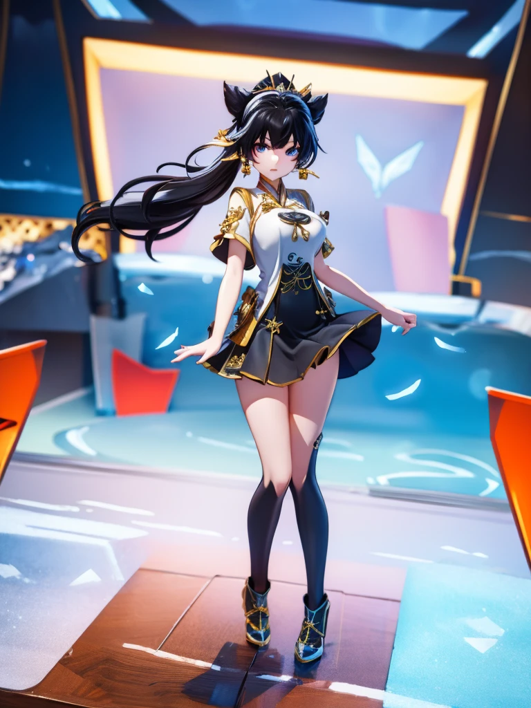Seizo Watase style, Simple Line Initialism,Abstract art, 3d character, colorful hearts ,(((The most beautiful girl of all time))), (full body 1.2), only girl, 18 year old, full body, (((8k))),, (((3d))), black hair, China girl