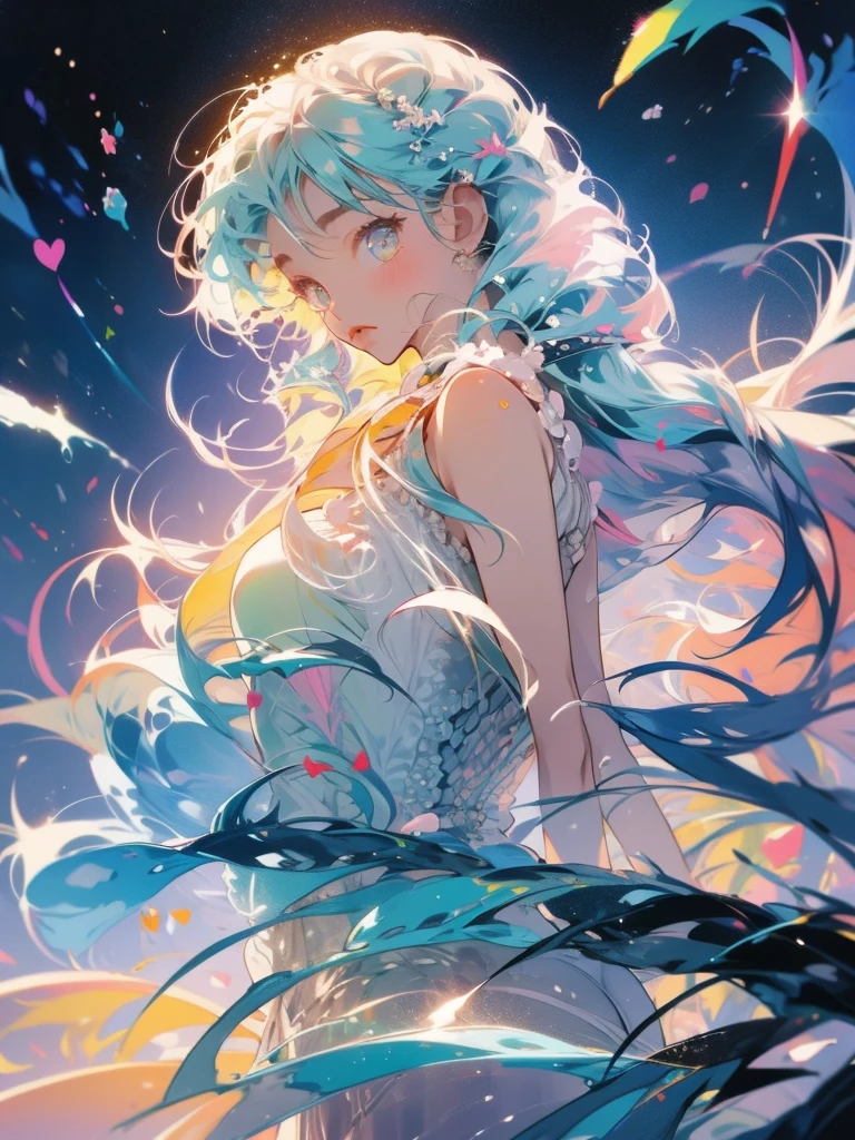 delicate Big eyes I have long hair Cute girl Pastel color clothes