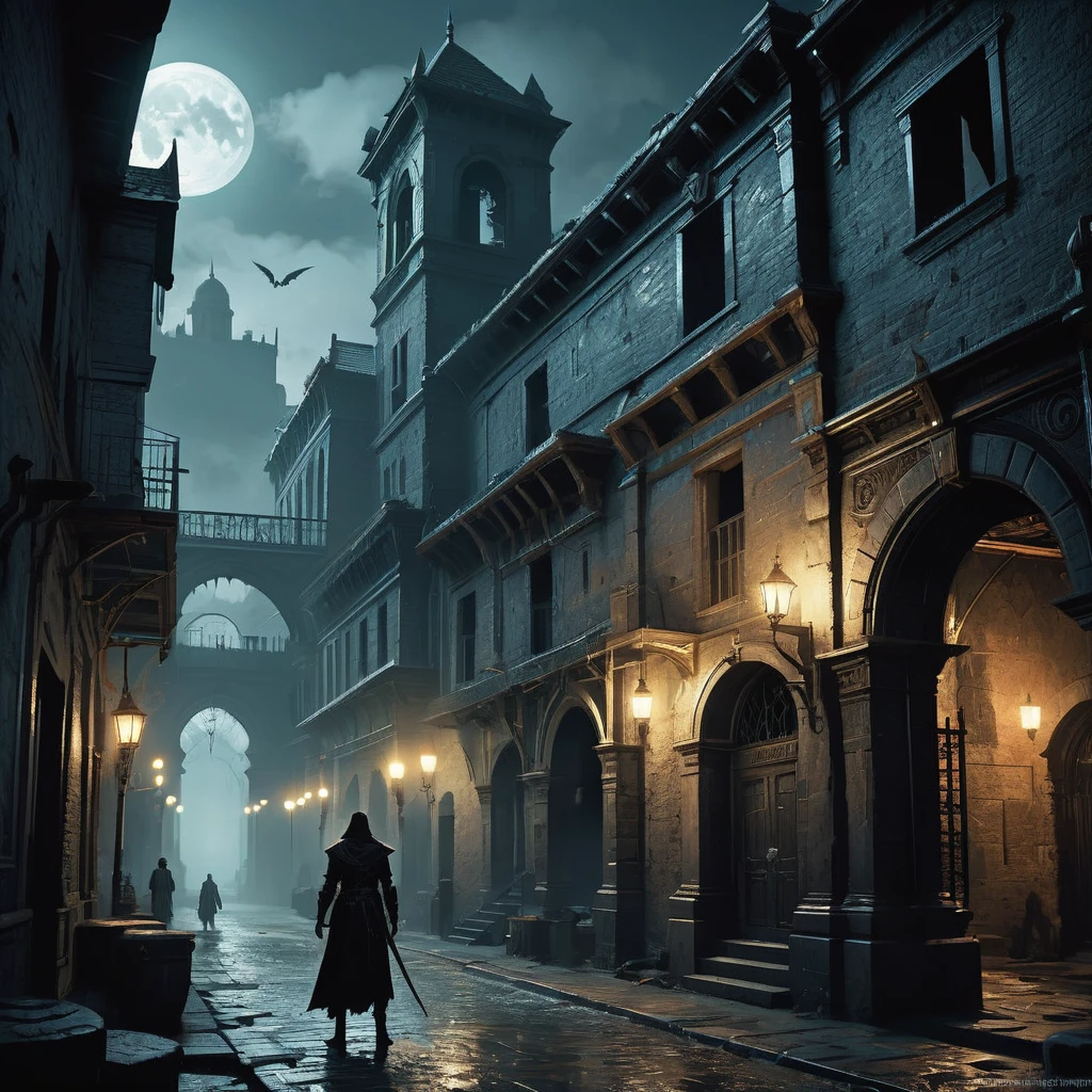 In the heart of the ancient city of Eldrath, where cobblestone streets twist like serpents and moonlight struggles to pierce the heavy fog, an air of unease hangs thick. By day, the city is a bustling hub of commerce and power, but by night, it transforms into a realm of shadows and secrets.
As the midnight bell tolls, a series of gruesome murders rocks the city, each more mysterious and brutal than the last. Whispers of a dark cult performing forbidden rituals spread like wildfire, and the once-safe streets are now prowled by sinister figures and nightmarish creatures.
Amidst this chaos, a determined investigator or a band of unlikely heroes must delve into the underbelly of Eldrath, navigating perilous alleyways, hidden passages, and cursed ruins. They must uncover the truth behind the murders and the dark forces at play, all while confronting their own fears and hidden pasts.
In a city where the night is alive with danger and intrigue, will they uncover the truth before the darkness consumes them all?"