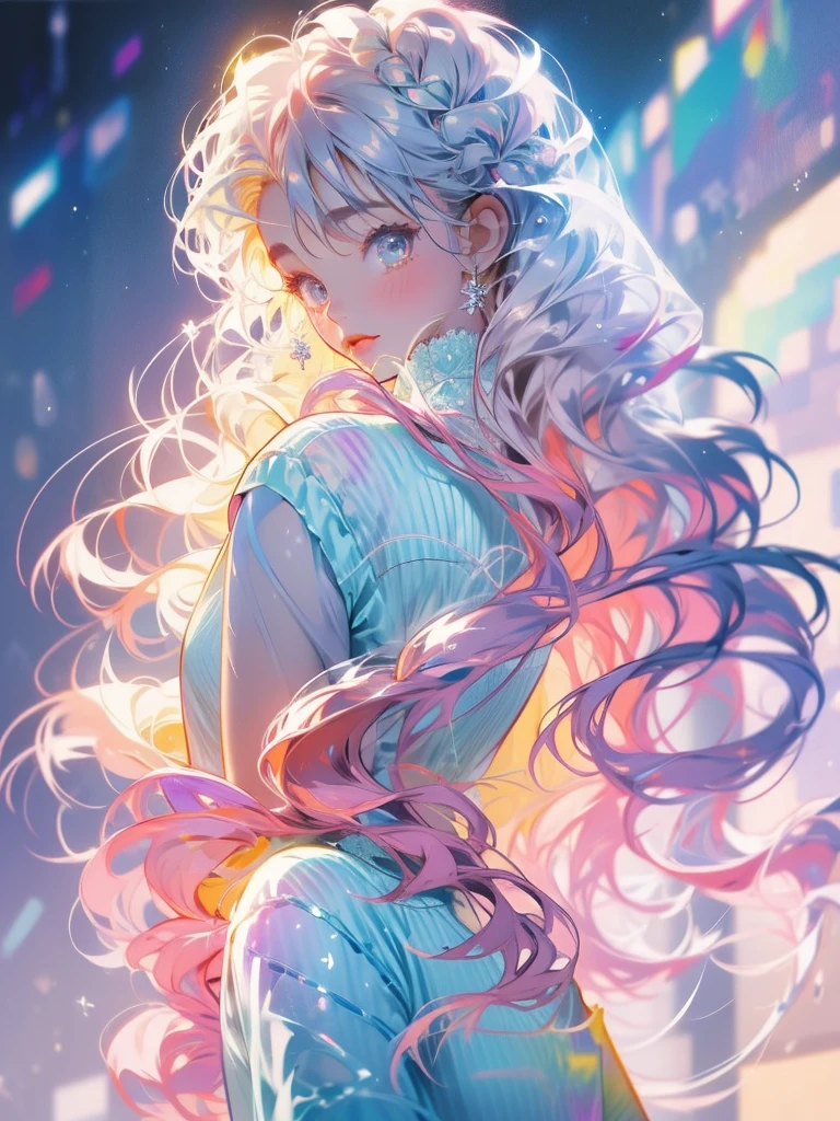delicate Big eyes I have long hair Cute girl Pastel color clothes