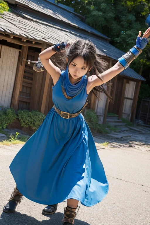 Dragon Quest、Female braves、Wearing broken and tattered blue armor、Injured、Not free、Remaining HP: 1、Shield is destroyed、Coming under attack、触手Coming under attack、Slashed with a sword、Hands tied、Being restrained、Anguished expression、I can&#39;I can&#39;t protect my friends、I&#39;will be defeated、Can&#39;t avoid attacks、鞭Coming under attack、Crucified、Executed