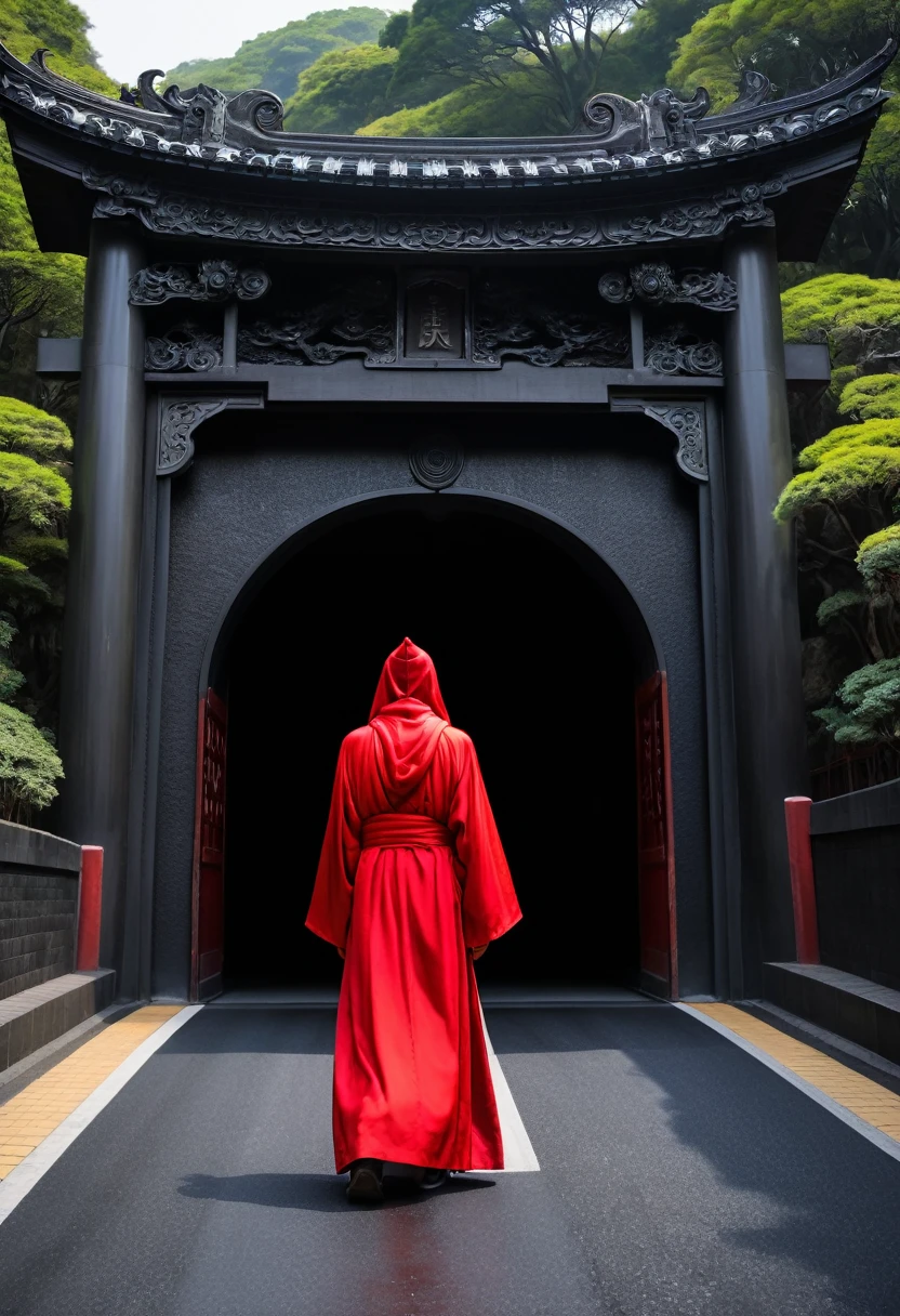 The road to the gates of hell　From behind、Robed Traveler