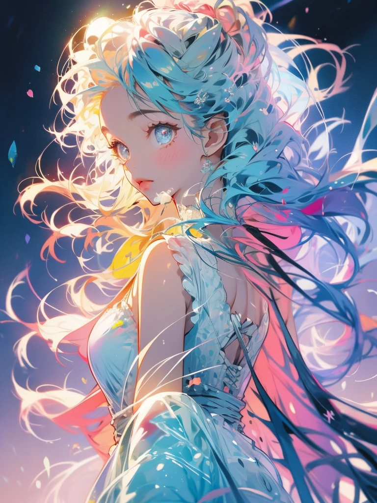 delicate Big eyes I have long hair Cute girl Pastel color clothes
