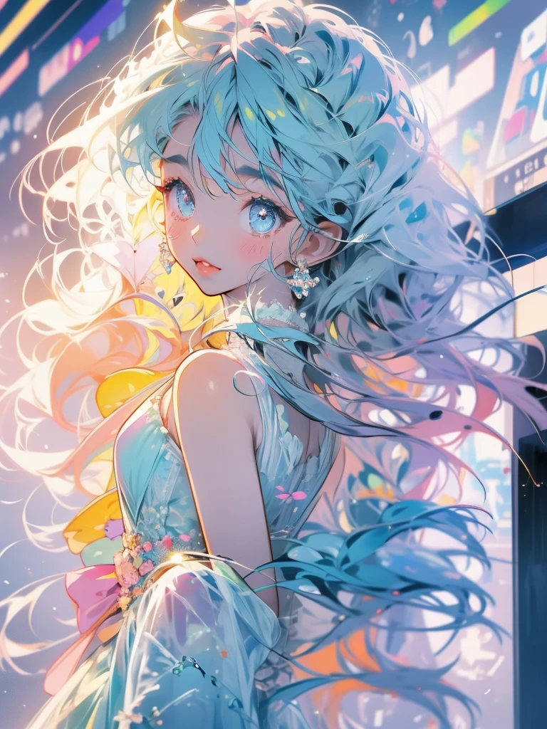 delicate Big eyes I have long hair Cute girl Pastel color clothes