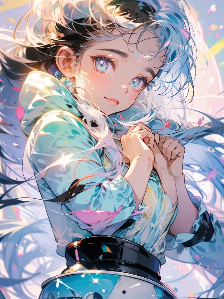 delicate Big eyes I have long hair Cute girl Pastel color clothes
