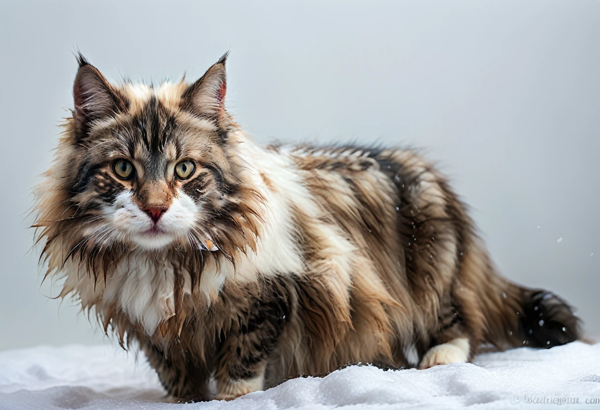 there is a cat that is sitting on a white surface, a pastel by Maksimilijan Vanka, shutterstock, photorealism, photo of a cat, cat female with a whit and chest, maine coon, beautiful picture of stray, portrait of a kitten, serious looking mainecoon cat, cat photo, a cute cat, captured on canon eos r 6