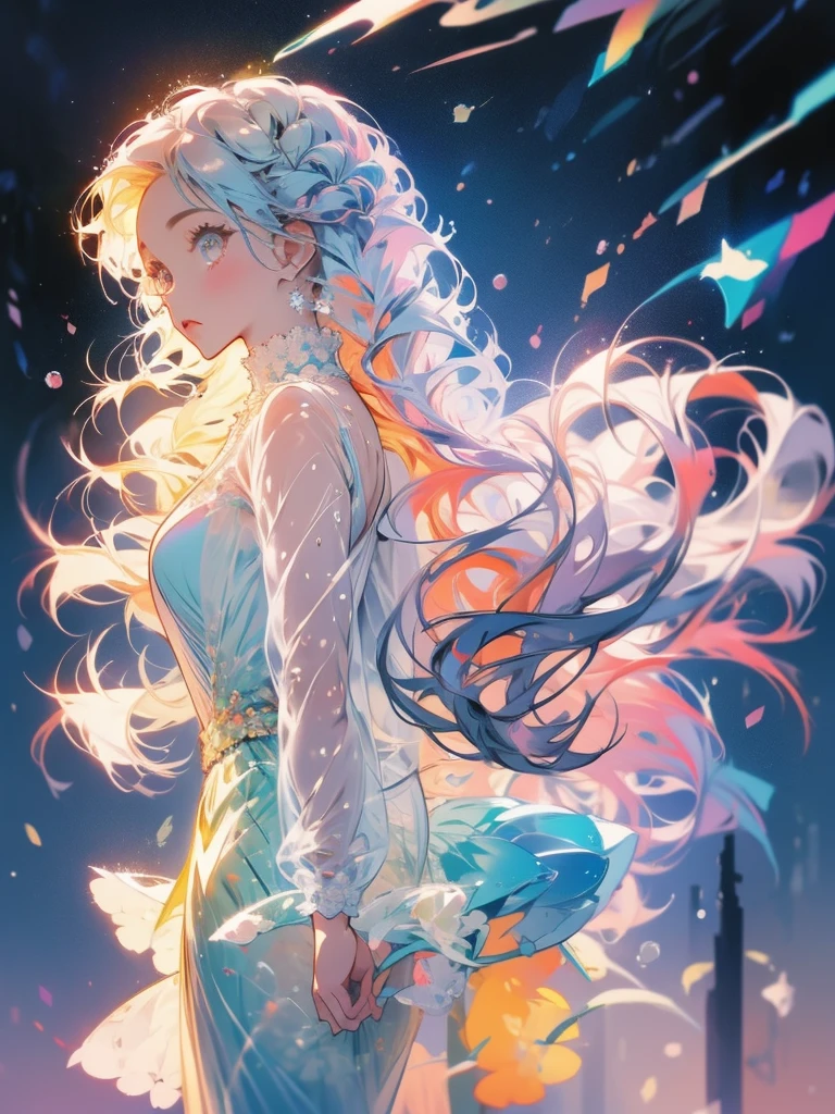 delicate Big eyes I have long hair Cute girl Pastel color clothes