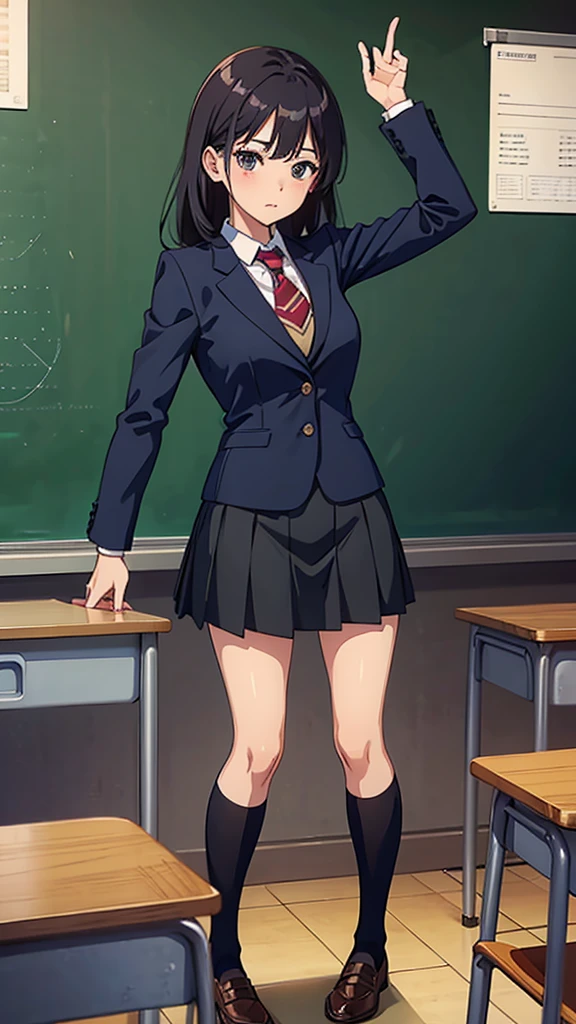 woman、teacher、classroom、blackboard、stockings、Tight Skirt、suit