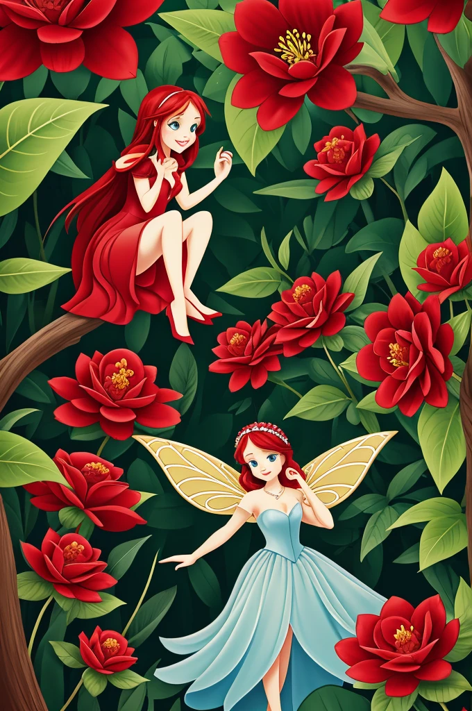 Cartoon fairy tale about the scarlet flower