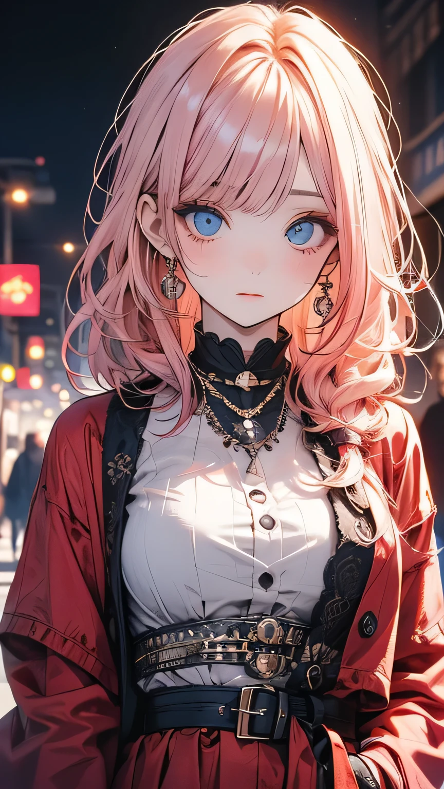 High resolution, masterpiece,Shikimori Michon, Pink Hair, alone, One girl,outside,Detailed Background, Fine grain, ((blue eyes))