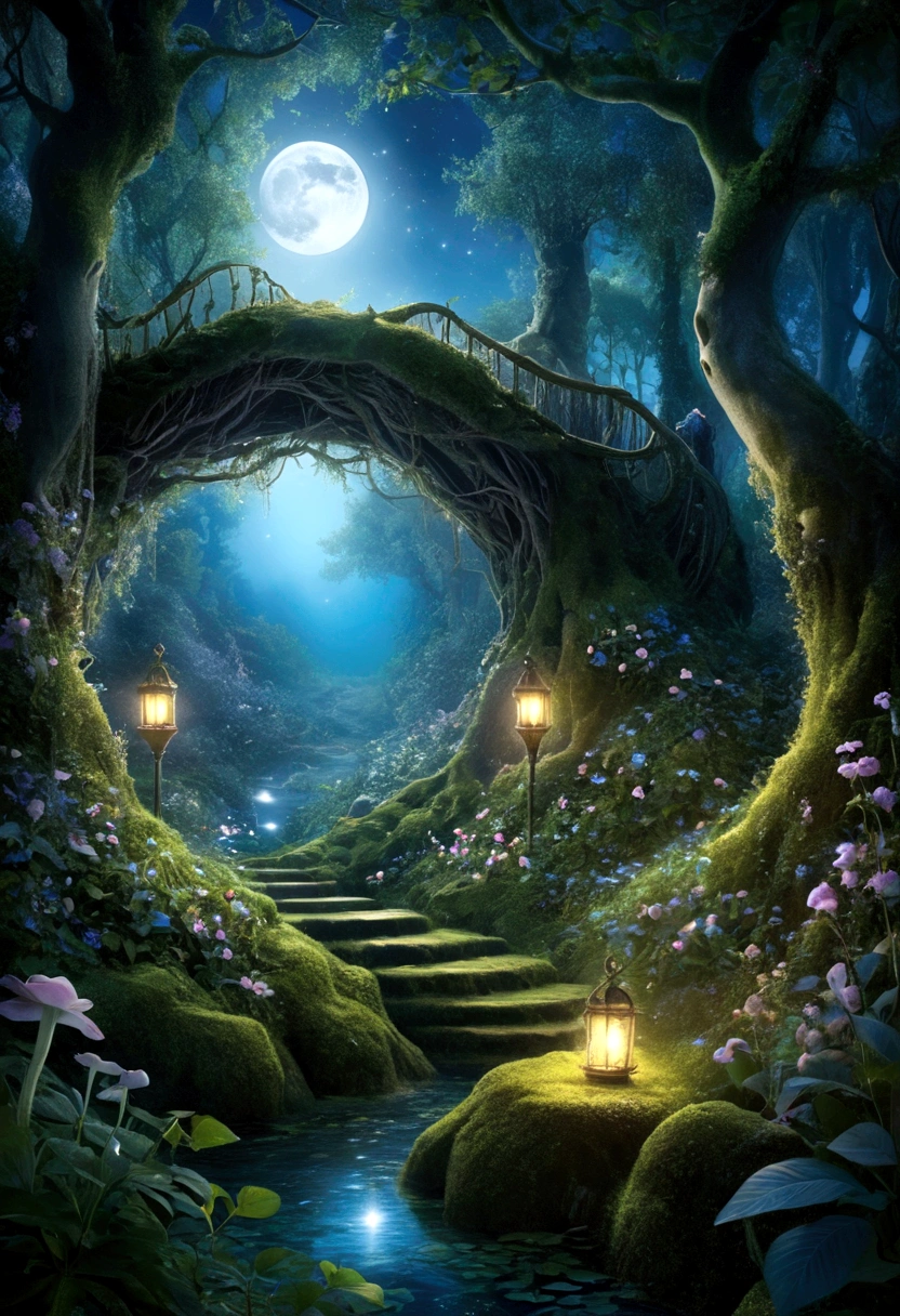 Enchanted Forest, hidden from human eyes, where the soft moonlight always shines