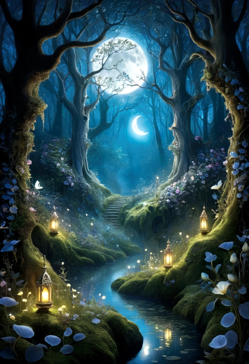 Enchanted Forest, hidden from human eyes, where the soft moonlight always shines