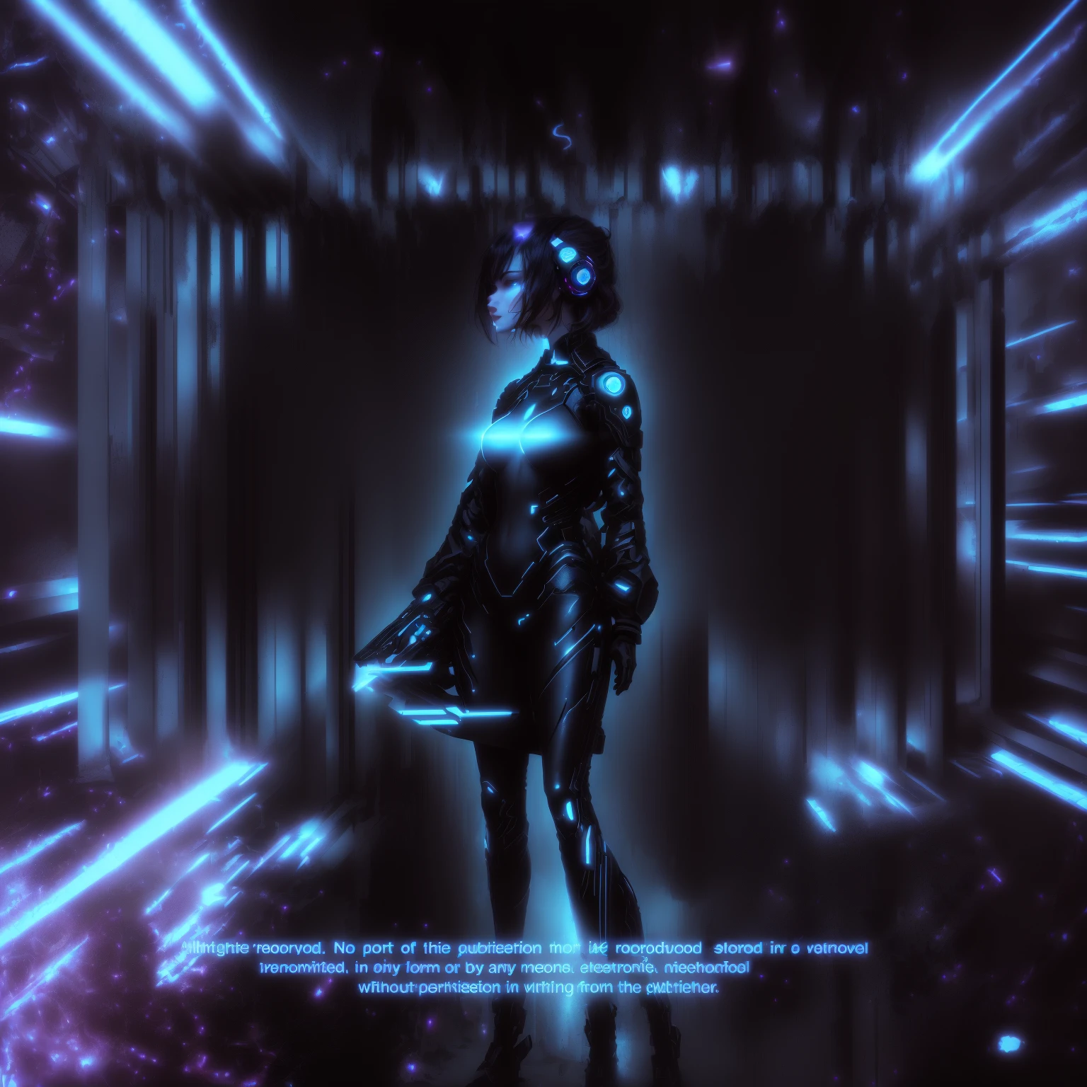 arafed image of a woman standing in a dark room with a bright light coming through her, devoted, overdetalized, intrincated, muted cyberpunk style, inspired by Dan Luvisi, lewd, inverted, skilled, twisted dark lucid dream, psychokinetic girl, intertwined full body view, destroyed, devilish, detailed image, unreleased