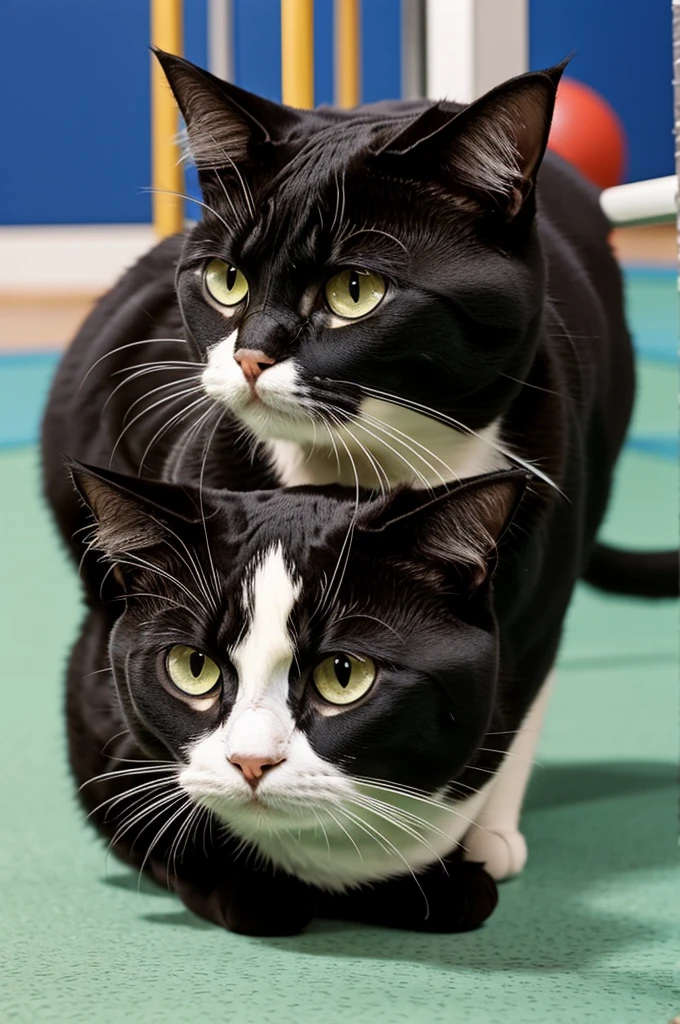 Generates a sucked cat in a gym