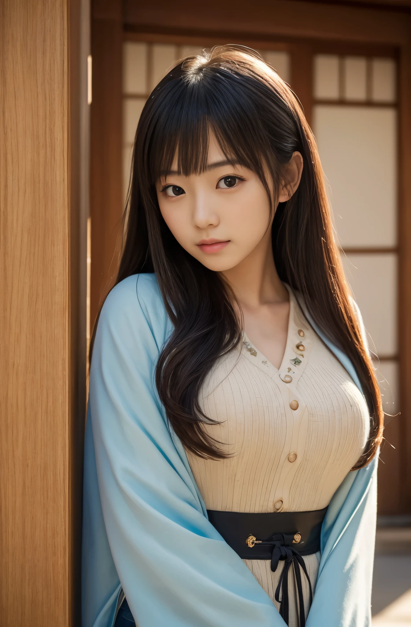 (highest quality, 8K, masterpiece :1.3)), Beautiful Japanese girl in her early s、Sentai heroine's pink costume、Being captured by the enemy、Glaring at the enemy
