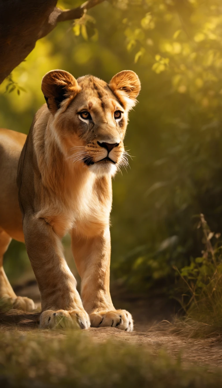 a
cub lion ,dans la jungle,profondeur de champs,High light,Real light,Ray tracing,Moteur de rendu OC,Convertisseur UE5,hyper-realistic,beste-Qualit,8k,Works by masters,super-fin,Detailed pubic hair,anatomie correcte