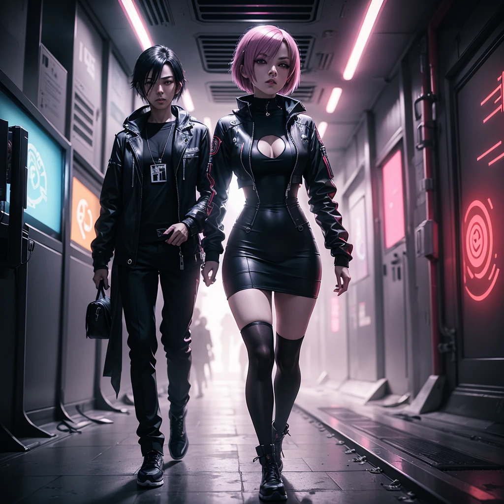 a movie poster with a woman standing in the middle of a tunnel, akasuki voidstar, cyberpunk darksynth, portrait a woman like reol, vektroid album cover, slutcore, kusanagi, cd cover artwork, seductive cyberpunk dark fantasy, official artwork, dystopia core, character album cover, cover art, technocore