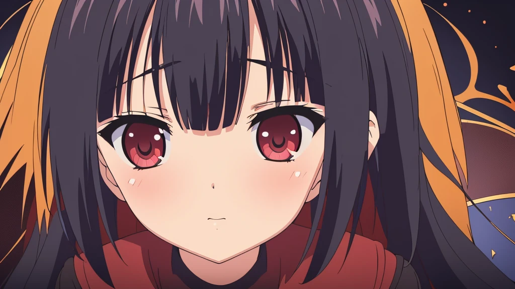 (Masterpiece, Best Quality, ultra detailed, best shadow), (detailed background,dark fantasy), (beautiful detailed face), High contrast, (better lighting, an extremely delicate and beautiful), ((cinematic light)), showy, hyper detail, dramatic light, intricate details, (1 girl, Alone,black fur, sharp face,two low tails,Red eyes, hair between the eyes,dynamic angle), blood splash, black light swirling around the character, depth of field,black light particles,(broken glass),magic circle,
