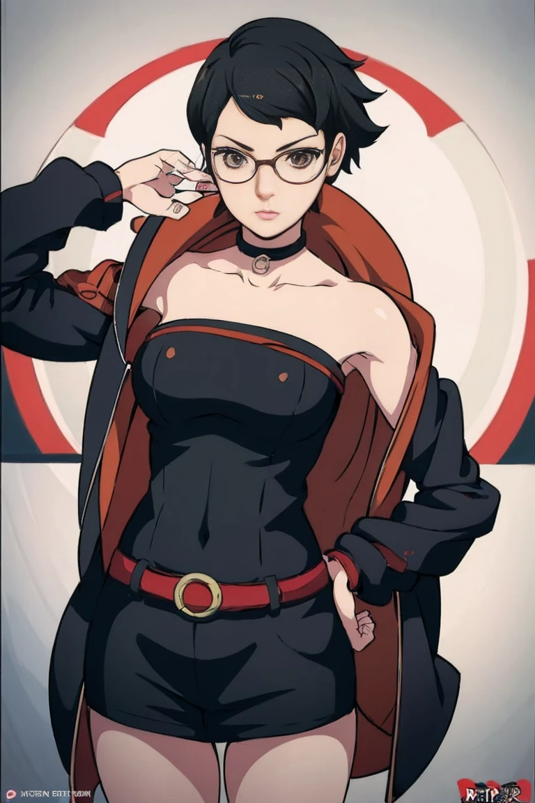 anime girl in a short dress and glasses with a red cape, persona 5 art style wlop, style artgerm, extremely detailed artgerm, ! dream artgerm, ig model | artgerm, female protagonist 👀 :8, realistic anime 3 d style, artgerm portrait, anime styled 3d, realistic anime artstyle