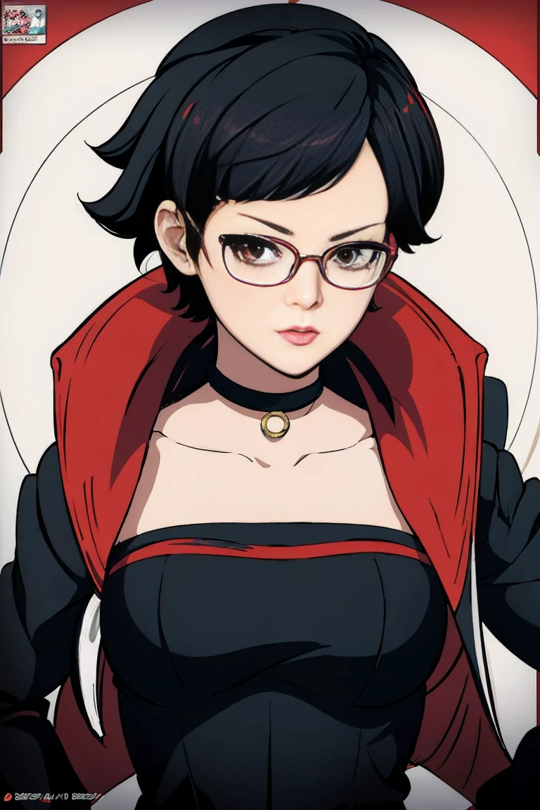 anime girl in a short dress and glasses with a red cape, persona 5 art style wlop, style artgerm, extremely detailed artgerm, ! dream artgerm, ig model | artgerm, female protagonist 👀 :8, realistic anime 3 d style, artgerm portrait, anime styled 3d, realistic anime artstyle((((different pose))))