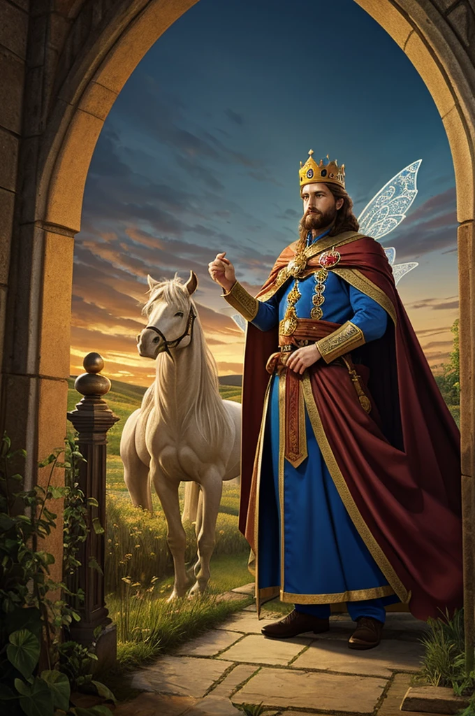 Create an illustration for a fairy tale about a king&#39;s wedding 