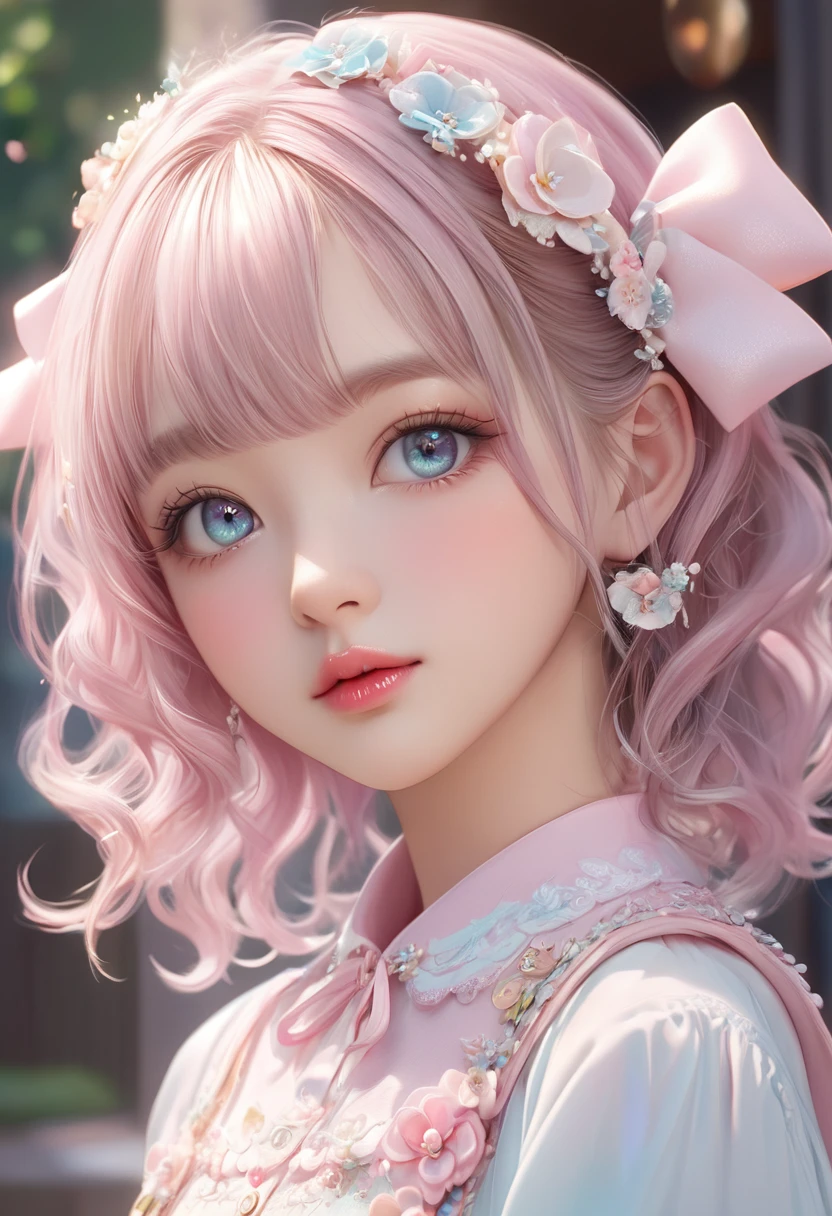 (best quality,4k,8k,highres,masterpiece:1.2),ultra-detailed,(realistic,photorealistic,photo-realistic:1.37),1girl,cute kawaii girl,kawaii face,beautiful detailed kawaii eyes,beautiful detailed kawaii lips,extremely detailed kawaii face and eyes,long eyelashes,kawaii outfit,adorable,pastel colors,soft lighting,dreamy,elegant,ethereal