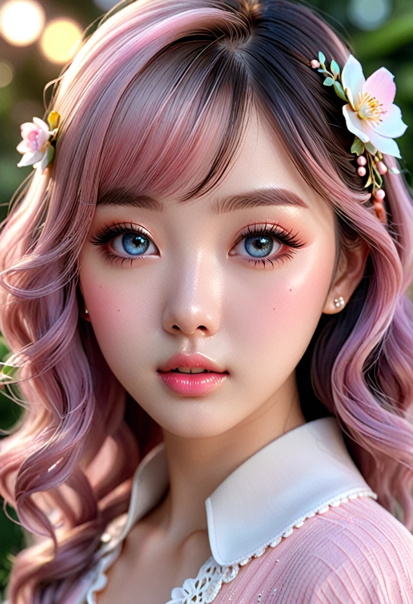 (best quality,4k,8k,highres,masterpiece:1.2),ultra-detailed,(realistic,photorealistic,photo-realistic:1.37),1girl,cute kawaii girl,kawaii face,beautiful detailed kawaii eyes,beautiful detailed kawaii lips,extremely detailed kawaii face and eyes,long eyelashes,kawaii outfit,adorable,pastel colors,soft lighting,dreamy,elegant,ethereal