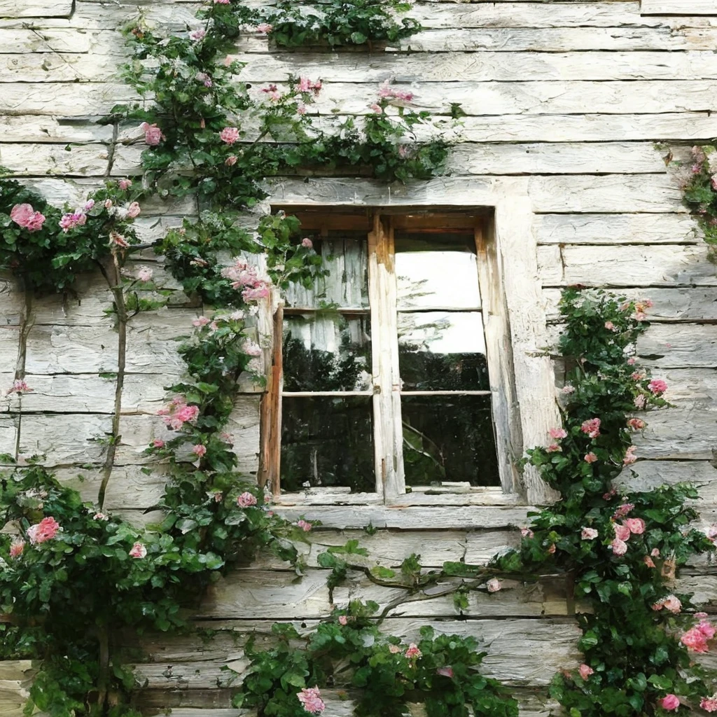 masterpiece, ultra detailed, beautiful, distinct, best aesthetic, super fine illustration, climbing pink roses, rustic wooden wall, serene window, tranquil morning light, harmony with nature,
#drawing style: Mixed Media
#painting method: Impasto,pointier painting method, pointillism technique, repoussoir, Sfumato, Detailing oil pastel art, impressionism, Van Gogh style, Detailing digital painting