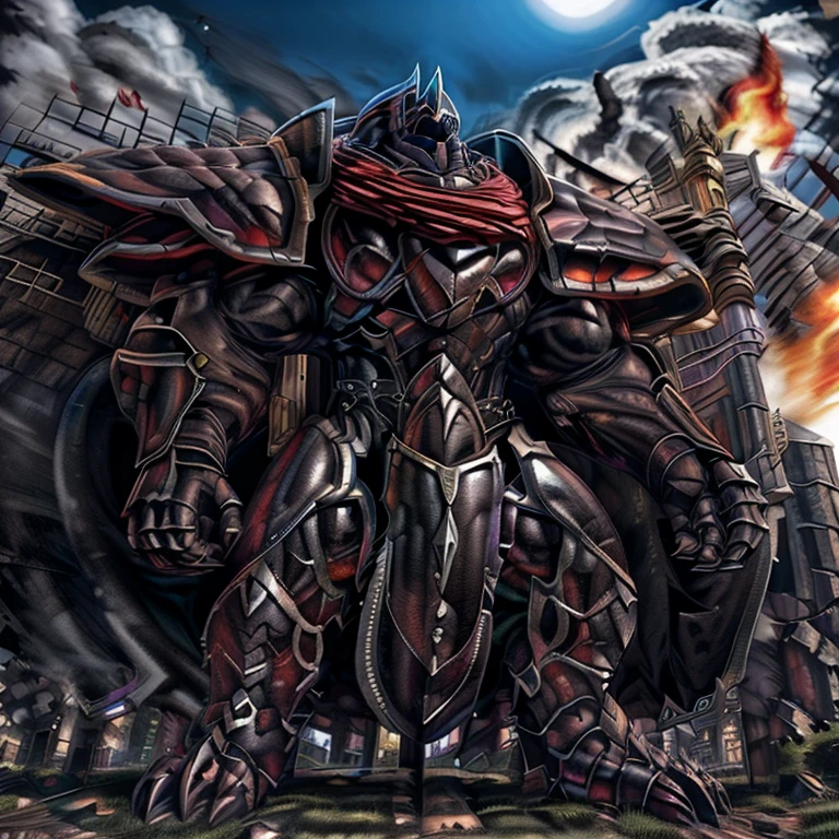 (masterpiece. official art. 8k. best quality. detailed full body. full body.)
(situation 1 : dominating demon lord dragon batzz. focus Colossus mechanical Muscular demon lord dragon batzz is trampling the CITY. macro. stomp. Low-angle perspective. emphasizing the immense size. The perspective is from below, emphasizing the sheer majesty and power of the Colossus. Colossus art. He is much bigger than a skyscraper. Giga Colossuss. micro soccer field. looking down.)

(situation 2 :smoke and flames rising from the destruction in the city. macro. stomp. Low-angle perspective. emphasizing the immense size. The perspective is from below, emphasizing the sheer majesty and power of the Colossus. Colossus art. He is much bigger than a skyscraper. Giga Colossuss. looking down.)

(Additional details 1: wearing a full-face helmet. helmet is jet black. The color of NANOSUIT is jet black. high-tech bio-mecha armor. real texture material. whole body shines like metal. Wearing cyberpunk mecha. emphasizes the muscles. suit fully made of metal. intricate armor. Robotic suit. suit fully made of metal. NANOSUIT with the same design as demon lord dragon batzz.). (demon lord dragon batzz has 5 toes.)

(Additional details 2: (Detailed head. Detailed Body. Detailed abs. gigantic muscles. HYPER MUSCLES. Gigachad Muscular. big muscle. pecs. triceps. traps. unusually developed muscular body. body full of huge muscles. showing off muscles. pectorales enormes. Exaggeratedly huge muscles. huge muscles. long legs.).

(Additional details 3: nj5furry, Spread wings. It has wings. black have big wings. The claws are sharp. He wears a black cloak on his back.). (Additional details 4: black color hyper penis. hyper black penis. big penis)
